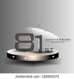 81 years anniversary design vector templates and illustrations, concepts in the future by giving a sci fi feel effect