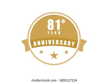 81 years anniversary Elegant badge design 