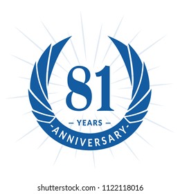 81 years anniversary. Elegant anniversary design. 81 years logo.