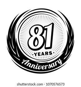 81 years anniversary. Anniversary logo design. 81 years logo.