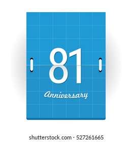 81 Years Anniversary Logo Designed like Flip Calendar