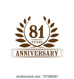 81 years anniversary logo template.