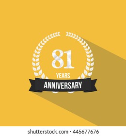 81 Years Anniversary with Low Poly Design and Laurel Ornaments