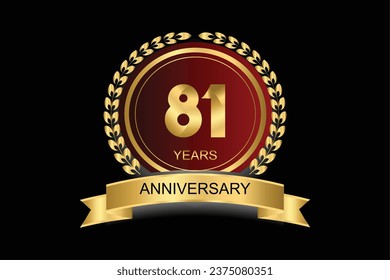 81 years anniversary vector icon, logo. Design element with modern graphic style.