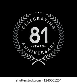 81 years design template. 81st vector and illustration.