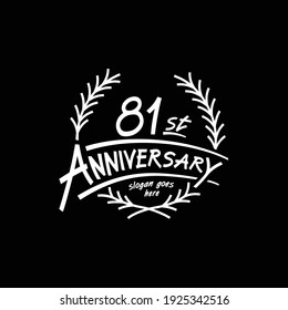 81 years design template. Vector and illustration. 81st years logo.
