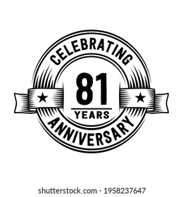 81 years logo design template. 81st anniversary vector and illustration.