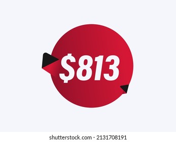 ilustración vectorial de sticker de $813 USD