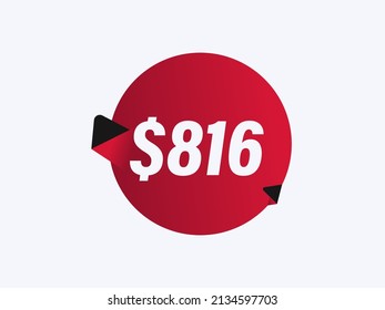 $816 USD sticker vector illustration