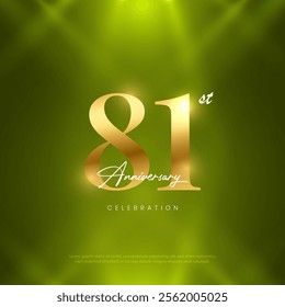 81st Anniversary celebration, Eighty-first year Anniversary celebration on lights background for celebration event, festive illustration.