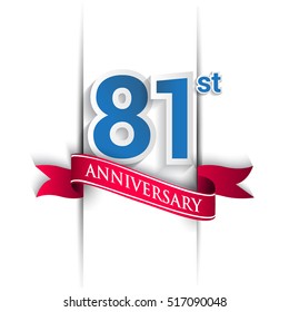 81st Anniversary celebration logo, Vector design template elements for your birthday party.
