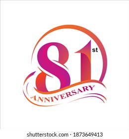 81st anniversary logo vector design