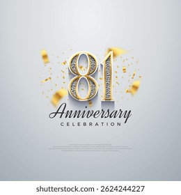81st anniversary number, shiny luxury. premium vector backgrounds. Premium vector background for greeting and celebration.