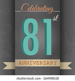 81st Anniversary poster / template design in retro style - Vector Background
