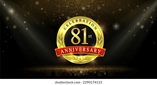 81st years celebration anniversary logo vector isolated on black background