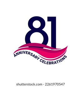 81th anniversary celebration logo design. Vector Eps10