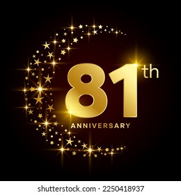 81th Anniversary Logo Design Concept for Birthday Celebration Event. Logo Vector Template