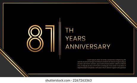 81th year anniversary design template. vector template illustration