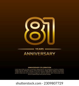 81th year anniversary design template in gold color. vector template illustration