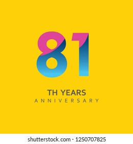 81th Year Anniversary Vector Template Design Illustration.