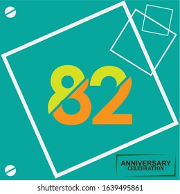 82 anniversary celebration vector concept template design illustration