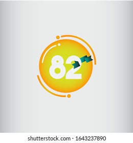 82 anniversary celebration vector concept template design illustration