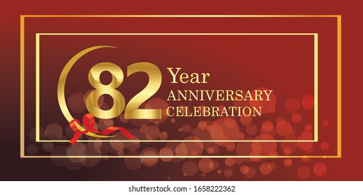 82 anniversary logo vector template. Design for banner, greeting cards or print.