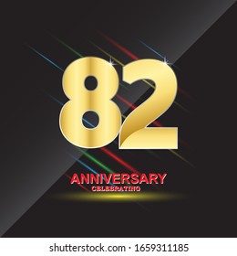 82 anniversary logo vector template. Design for banner, greeting cards or print