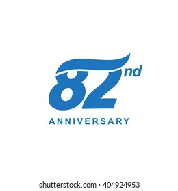 82 anniversary wave logo blue