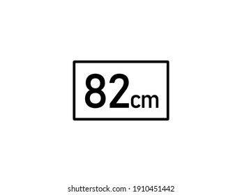 82 centimeters icon vector illustration, 82 cm size