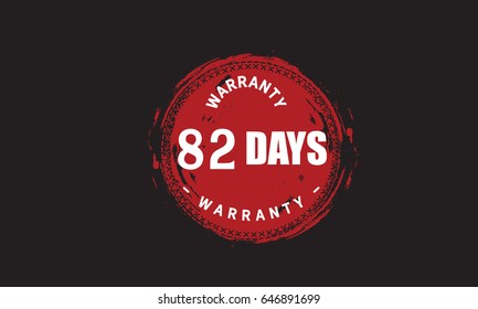 82 days warranty icon vector background