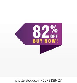 82 discount, Sales Vector badges for Labels, , Stickers, Banners, Tags, Web Stickers, New offer. Discount origami sign banner 