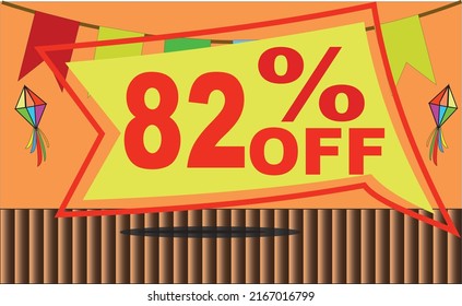 82 eighty-two % percent off promotion tag party balloon flag platform