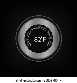 82 Fahrenheit In Black Round Thermostat 