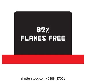 82% Flakes Free sign tag warning banner vector art illustration Isolated on White Background in various color