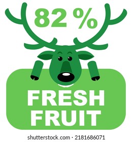 82% fresh food everyday graphic label or sticker vector illustration isolated on white background, design vector illustration. Suitable for product label