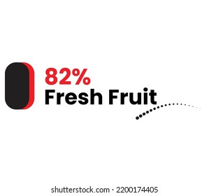 82% Fresh Quality Label Sign for product vector art illustration with stylish font and black red color