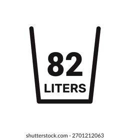 82 litros ícone vetor líquido medida vetor branco fundo