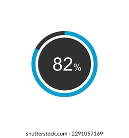 82% Loading. 82% circle diagrams Infographics vector, 82 Percentage ready to use for web design ux-ui.