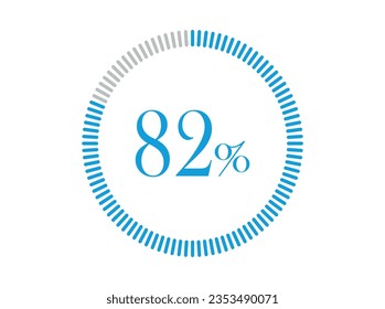 82% Loading, 82% circle diagrams Infographics vector, Percentage ready to use for web design.