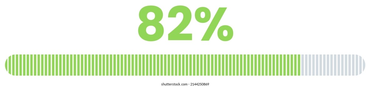 82% Loading. 82% progress bar Infographics vector, 82 Percentage ready to use for web design ux-ui