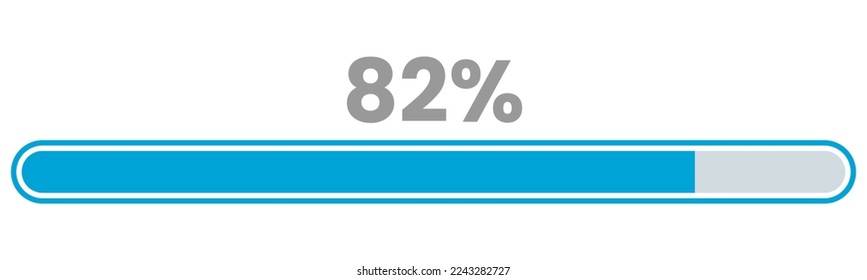 82% Loading. 82% progress bar Infographics vector, 82 Percentage ready to use for web design ux-ui