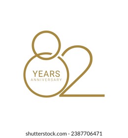 82 logo, 82 Years Anniversary Logo, 82 birthday,  Vector Template Design element for birthday, invitation, wedding, jubilee and greeting card illustration.