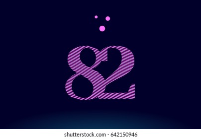 82 number digit logo pink line stripes magenta purple blue font creative text dots company vector icon design