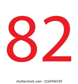 82 NUMBER SIMPLE CLIP ART VECTOR ILLUSTRATION