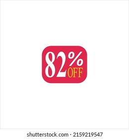 82 offer tag discount vector icon stamp on a white background