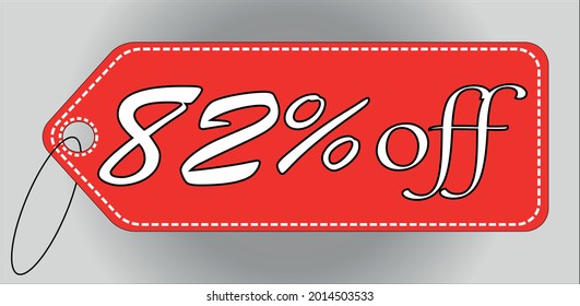 82 % Rabatt auf die rote Markierung. 82 % Rabatt-Tag für Angebote und Angebote