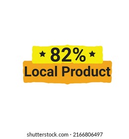 82% percentage local product vector art illustration