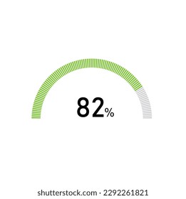 82% semicircle percentage diagrams, 82 Percentage ready to use for web design, infographic or business.