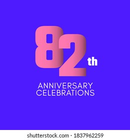 82 th Anniversary Celebration Vector Template Design Illustration